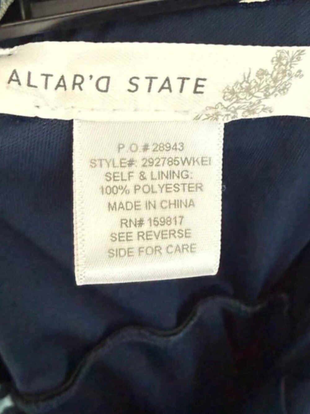 Altar’d State Blue and White flowered dress with ruffles - Picture 3 of 6